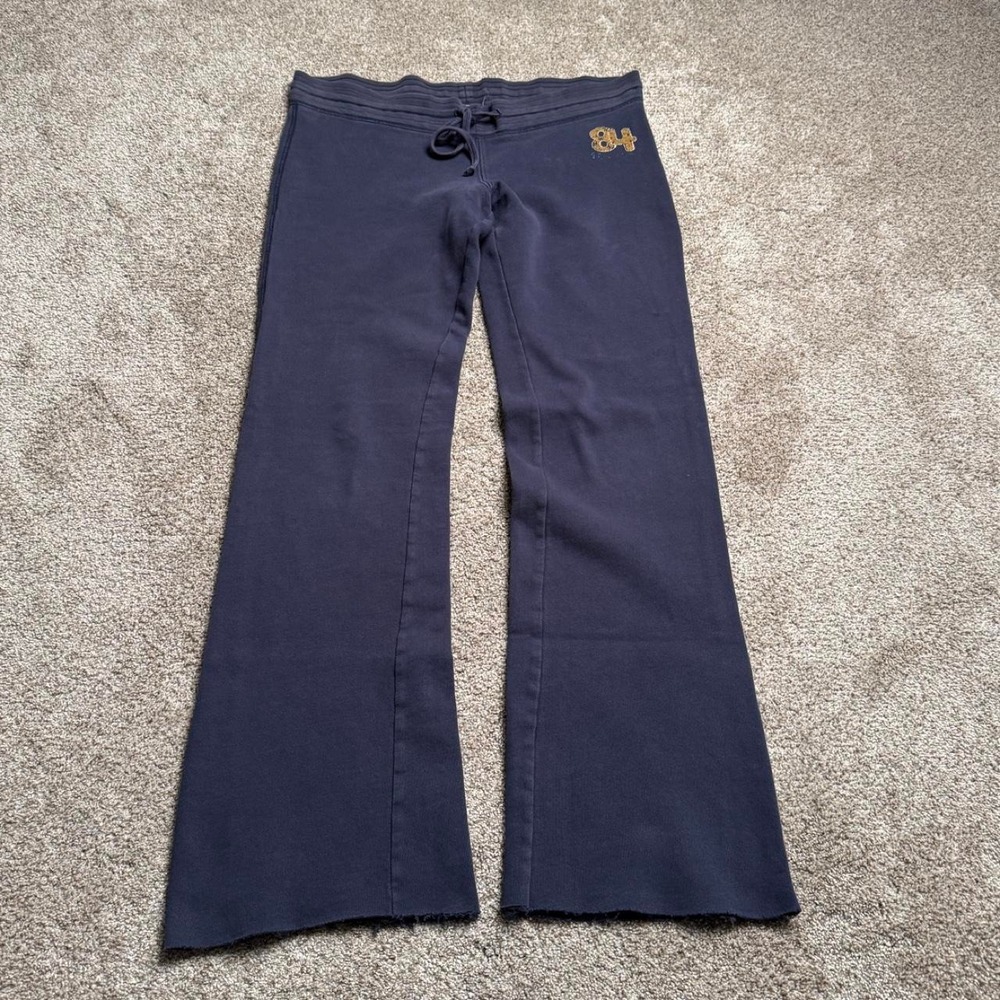 NAVY BLUENOTES "84" Y2K FLARED LOW RISE SWEATPANTS
